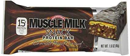 CytoSport Muscle Milk Snack Protein Bar, Chocolate Peanut Caramel, 45 g., pack of 12