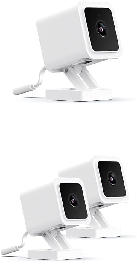 Wyze Cam v3 with Color Night Vision, Wired 1080p HD Indoor/Outdoor Security Camera, 2-Way Audio, Compatible with Alexa, Google Assistant, and IFTTT, 3-Pack