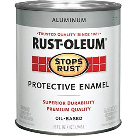 Rust-Oleum 7715502 Protective Enamel Paint Stops Rust, 32-Ounce, Metallic Aluminum