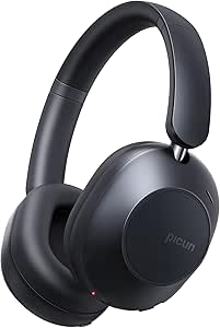 Picun F6 Hybrid Active Noise Cancelling Headphones,Transparency Mode,Wireless Over Ear Bluetooth Headphones,Spatial Audio & Head Tracking,120H ANC Playtime and 16 EQ Modes by App Control Dark Gray