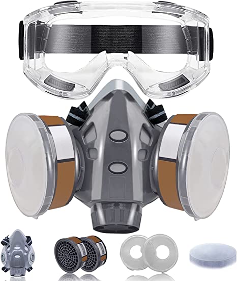 Gas Mask Respirators Chemical Mask Dust Mask Facepiece Half Face Cover for Paint, Dust and Formaldehyde, Sanding, Polishing,Spraying ,Against Dust,Chemicals