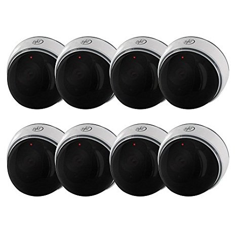 SVAT ISC301 Imitation Dome Security Camera with Realistic Flashing Red LED - Bonus Pack of 8