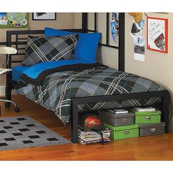 Your Zone Metal Twin Bed Black