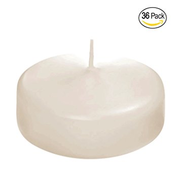 Floating disc Candles for Wedding, Birthday, Holiday & Home Decoration by Royal Imports, 2 Inch, Ivory Wax, Set of 36