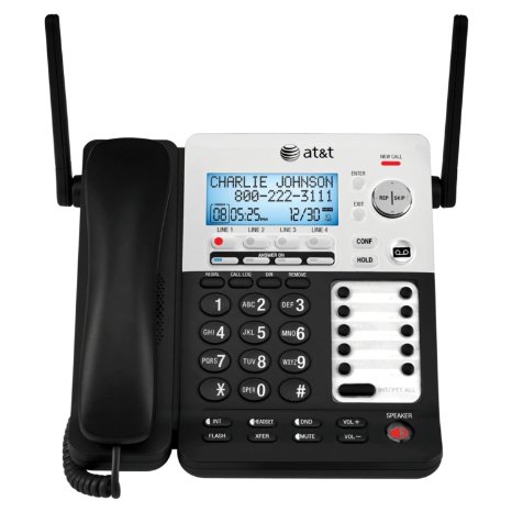ATampT SynJ SB67158 DECT 60 4-Line CordedCordless Small Business Phone System with Answering System
