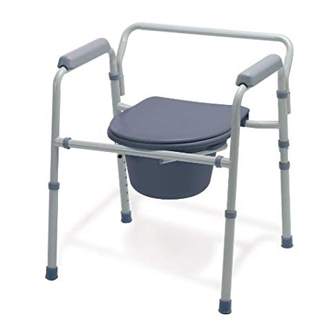 Medline Guardian G30213-1F Deluxe Bedside Commode/Toilet Seat/Safety Rails - All in One