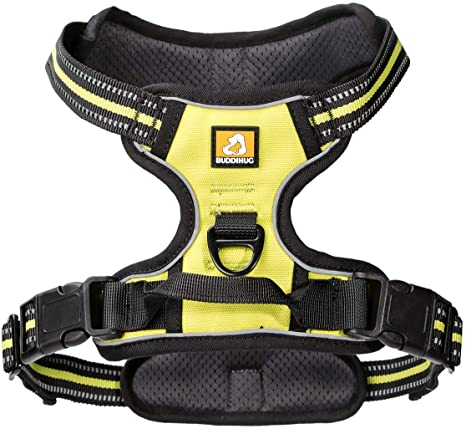 BUDDIHUG Dog Harness No Pull Pet Harness 3M Reflective Adjustable Outdoor Pet Vest for Small Medium Large Dogs