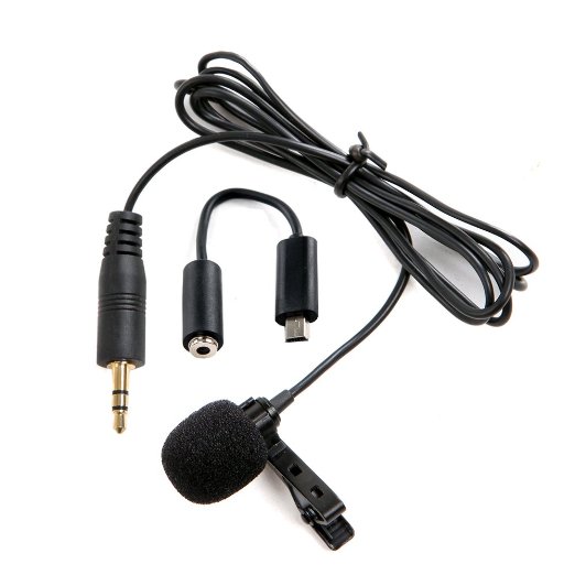 Boya BY-LM20 Omnidirectional Lavalier Condenser Microphone with 3.5mm Mic Adapter for Gopro Hero 4 3  3 2 and other DSLRs Camcorders