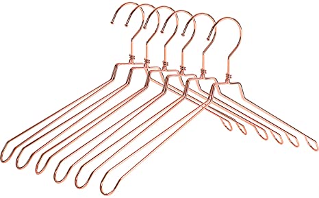 SONGMICS Metal Suit Hangers, Pack of 6 Broad Shoulder Hangers, for Women’s Suits, T-Shirts, Dresses, Coats, 42.5 cm, Rose Gold CRI48R
