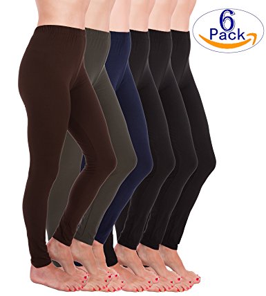 Homma Premium Ultra Soft High Rise Waist Full Length Regular and Plus Size Variety pack Leggings