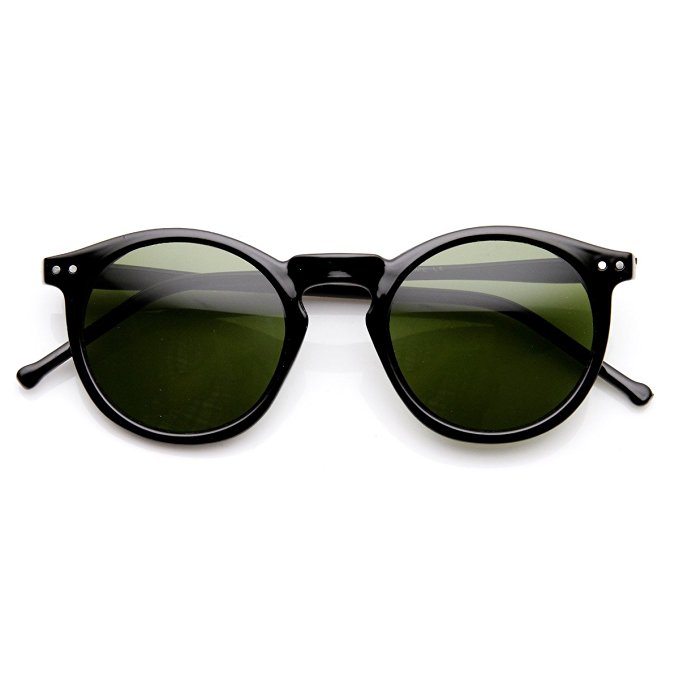 zeroUV - Vintage Inspired Round Horned P-3 Sunglasses with Key Hole Nose