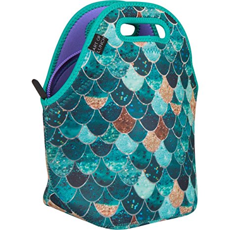 Neoprene Lunch Bag by ART OF LUNCH - Large [12" x 12" x 6.5"] Gourmet Insulating Lunch Tote - A Partnership with Artists Around the World - Design by Monika Strigel (Germany) - Really Mermaid