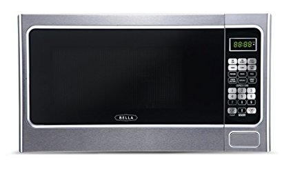 Bella BMO11ABTPLC 1000W Family-Sized Digital Microwave Oven, 1.1 cu. ft., Platinum with Stainless Steel