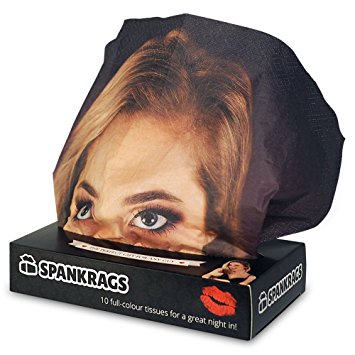 SPANKRAGS Masturbation Tissues - The most unusual and hilarious present for guys! The popular tissue box for every man. These wank wipes are a funny erotic gift idea for Bachelor Parties, Stag Do