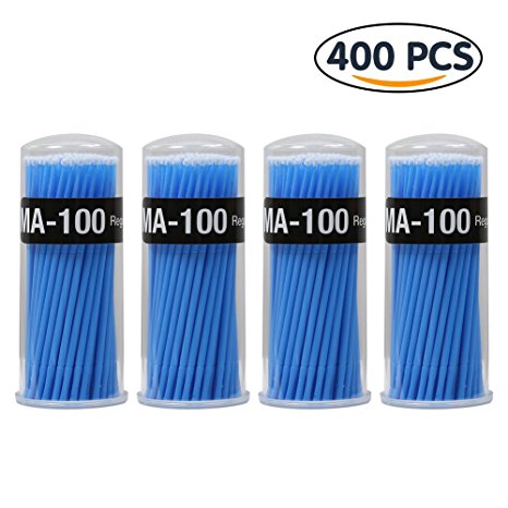 Shintop 400pcs Disposable Micro Applicators Brushes Great for Dental / Oral / Makeup (Blue, 2.5mm)