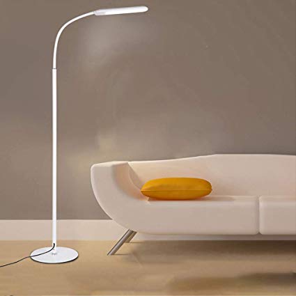 Coohole LED Floor Lamp Dimmable Gooseneck Standing Flexible Gooseneck Reading Light for Living Room, Bedroom, Office Eye Protection and Remote Control Switch -Ship from USA