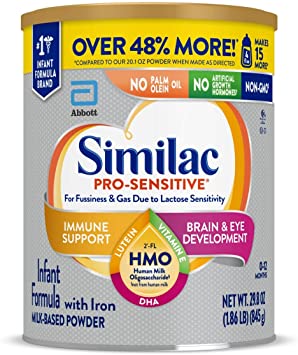 Similac pro-sensitive infant formula with 2'-fl human milk oligosaccharide (hmo) for immune support, 29.8 Ounce