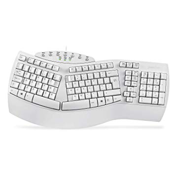 Perixx PERIBOARD-512 Ergonomic Split Keyboard - Natural Ergonomic Design - Bulky Size 485x236x44mm - White - UK Layout