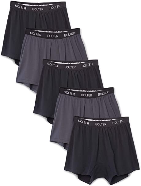 Bolter Men’s 5-Pack Cotton Stretch Boxers Shorts