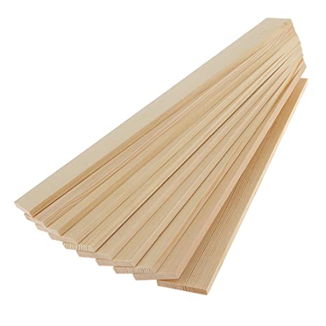 segolike 10 pieces natural pine wood rectangle board panel for arts craft - 30cm- Multi color