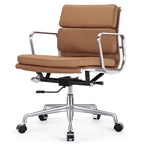 Meelano Office Chair in Brown Italian Leather