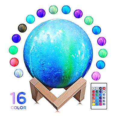 Moon Lamp 3D Moon Night Light Lamp with Stand & Remote & Touch and Tap Control 16 Colors LED Star Light Birthday Gifts for Kids Girls Boys Lover (3.9 in 16 Color)