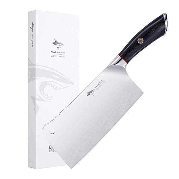 Butcher knife - MAD SHARK Pro Heavy-duty Cleaver Knives 7.5 Inch Chopper-Cleaver-Butcher Knife, German High Carbon Stainless Steel Knife with Ergonomic Handle, Chinese Chefs Knife, Best Choice for Kit