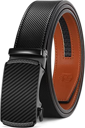 Belt Men,Zitahli Ratchet Belt Dress with 1 3/8" Premium Leather,Slide Belt with Easier Adjustable Automatic Buckle