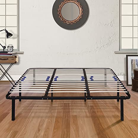 Boyd Sleep Finnish Platform Bed Frame/Metal Mattress Foundation with Adjustable Hardwood Slats, Black, Full