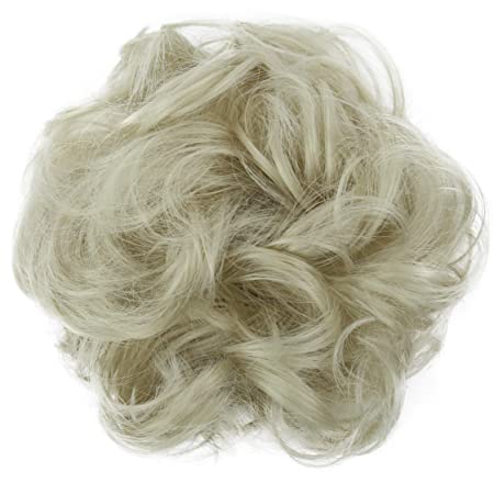 PRETTYSHOP Scrunchy Bun Up Do Hair piece Hair Ribbon Ponytail Extensions Wavy Messy light blonde # 22/613 G17A