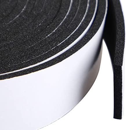 High Density Foam Tape Waterproof Sealing Strip CR Strips Neoprene Single-Sided Adhesive EVA Seal 1'' X 1/8'' X 16.7Ft