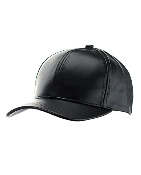 NYFASHION101 Unisex Adjustable Genuine Leather Baseball Cap Hat, Made in USA