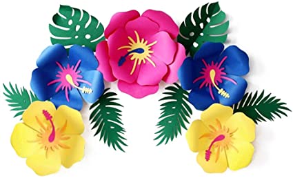 DomeStar Paper Flower Decorations, Paper Artificial Flowers Hawaiian Flowers Mexican Paper Flowers Moana Hawaiian Party Decorations