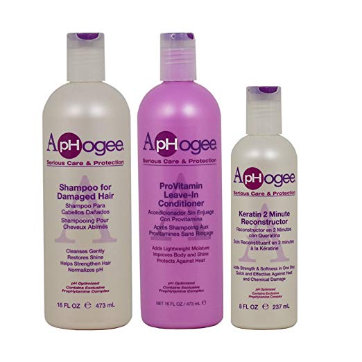 ApHogee Shampoo for Damaged Hair   ProVitamin Leave-In Conditioner 16oz   Keratin 2 Minute Reconstructor 8oz "Set"