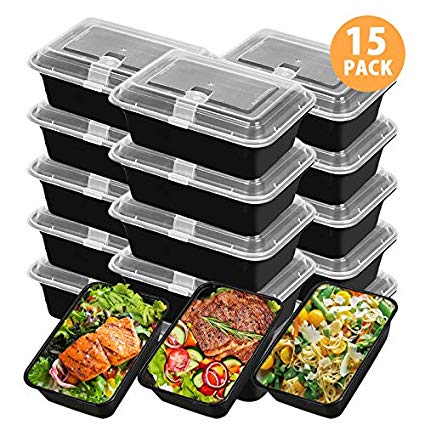 Meal Prep Containers Food Storage Containers with Lids - Stackable, Reusable, Microwave, Dishwasher & Freezer Safe - 26 oz, 15 Packs