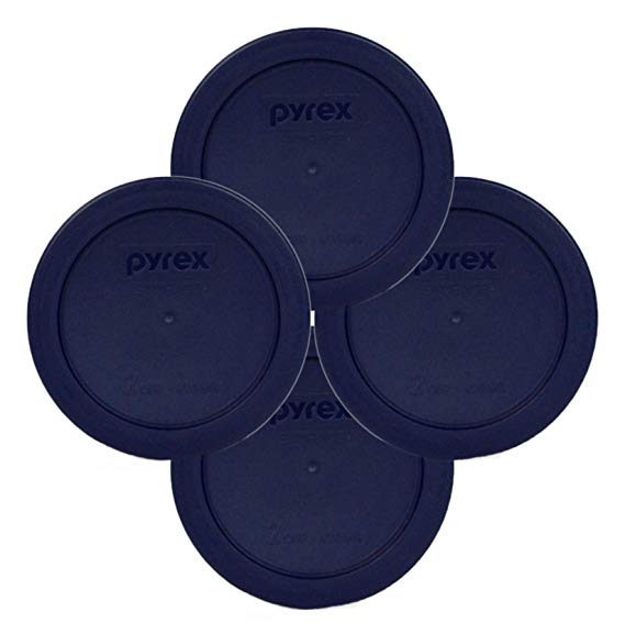 Pyrex Blue 2 Cup Round Storage Cover #7200-PC for Glass Bowls 4-Pack