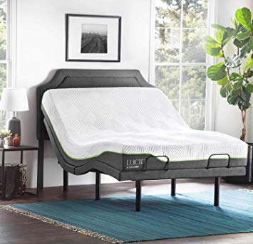 Lucid L300 Adjustable Bed Base with Lucid 10 inch Latex Hybrid Mattress - Full