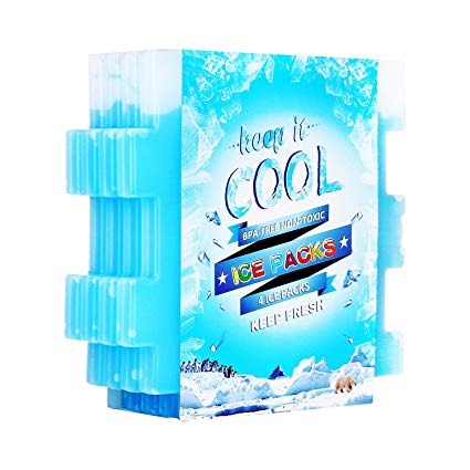 OICEPACK Ice Packs For Lunch Box Blue,Coolers Reusable Ice Pack,Freezer Ice Packs For Coolers,Small Ice Pack Long Lasting,Stay Cool Camping Cooler Ice Pack (4 Pack)