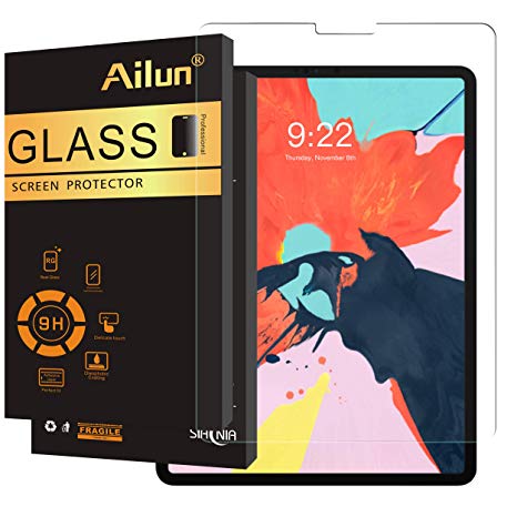 AILUN Screen Protector Compatible iPad Pro 12.9 Inch Display (2018 Release)[1Pack], 2.5D Tempered Glass,[Apple Pencil Compatible] Anti-Scratch,Case Friendly-Siania