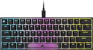 Corsair K65 RGB Mini 60% Mechanical Gaming Keyboard - Cherry MX Brown Mechanical Keyswitches - Customizable Per-Key RGB Backlighting - Detachable USB Type-C Cable - QWERTY NA Layout - Black (Renewed)