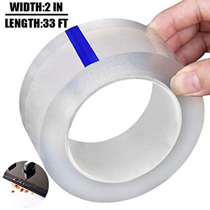 Caulk Tape Strip 2" x 33', Clear Waterproof Acrylic Repair Caulking Adhesive for Kitchen Sink Bathtub Bathroom Shower Toilet