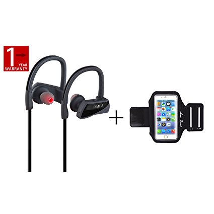 Portable Bluetooth Headphones with Mic Stereo Headphones IPX7 Waterproof Sports Wireless Headset Secure Fit Noise Cancelling Headphones In-Ear Earbuds for Workout 8 Hour Battery(Black-12)