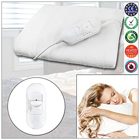 Garden Mile® Luxury Electric Blanket Premium Polar Fleece, Single Size Bed Electric Heated Blanket, Soft Under Overblanket with LED Controller, 2 Heat Settings, Machine Washable (Single)