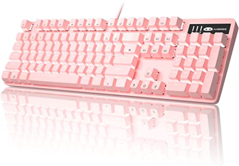 Pink Gaming Keyboard USB Wired Keyboard,MageGee New Mechanical Storm Adjustable Backlight Keyboard Splash-Proof Ideal for PC/Laptop/MAC Game(Pink)