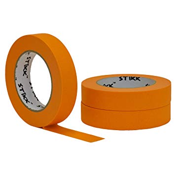3 pk 1" inch x 60yd STIKK Orange Painters Tape 14 Day Easy Removal Trim Edge Finishing Decorative Marking Masking Tape (.94 in 24MM)