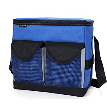 MIER 30Cans Collapsible Soft Cooler Bag Insulated Picnic Lunch Bag for Adult, Men, Women, Leakproof Liner, Blue, Large