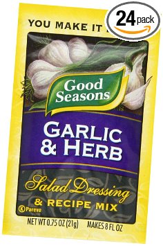 Good Seasons Salad Dressing & Recipe Mix, Garlic & Herb, 0.75-Ounce Packets (Pack of 24)