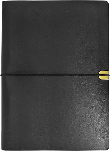 WANLIAN Leather Refillable Notebook, A5 Binder 6 Ring, Refillable Journal Comes with 80 Sheets/160 Pages, 5.6" x 8.2"