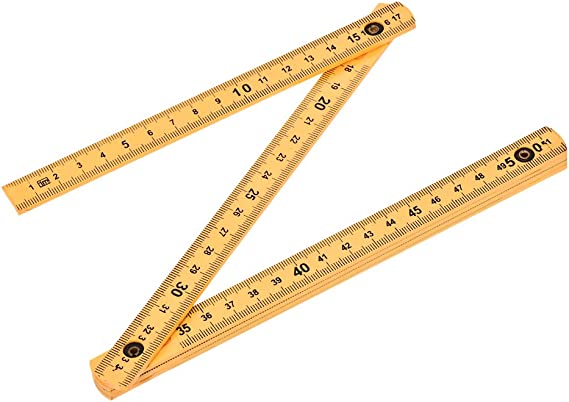 uxcell Folding Ruler 100cm 6 Fold Metric Measuring Tool ABS for Woodworking Engineer Yellow