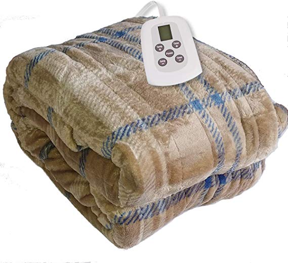 Westerly Twin Size Microplush Electric Heated Blanket, Light Plaid